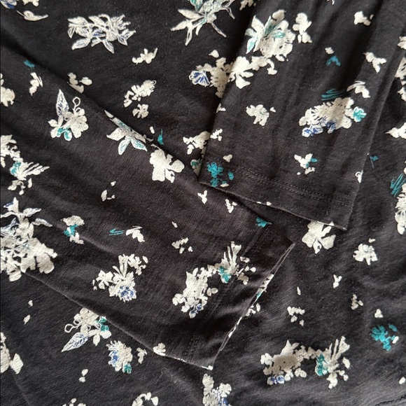Proenza Schouler Black White Turq Floral Long Sleeve Lightweight Cotton Top M - Picture 8 of 8